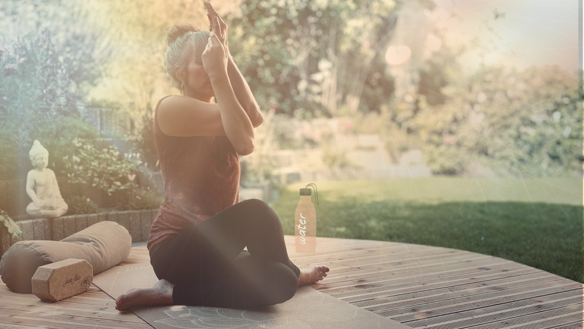 Yoga Asana Adler Arme (Garudasana) mit Schnürsenkel