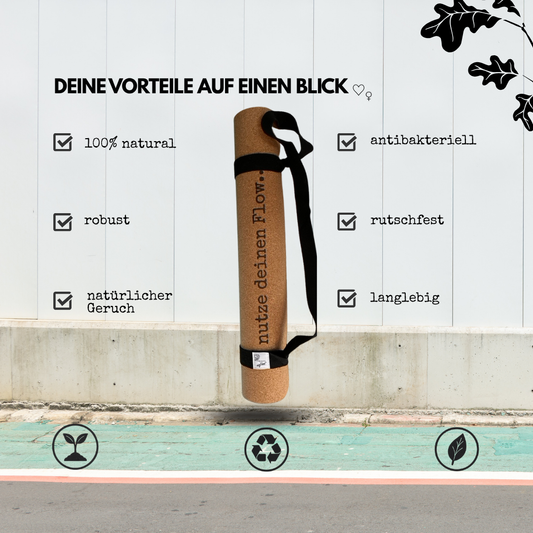 USP Yogamatten Kork und Rubber von jase-flow antibakteriell und rutschfest