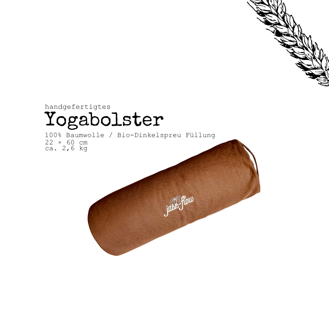 handgefertigtes Yogabolster aus 100% Baumwolle und Bio-Dinkelspreu